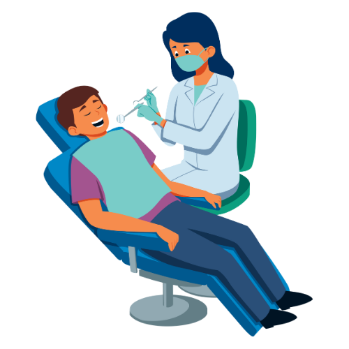 Dentist conducting a dental procedure on a patient